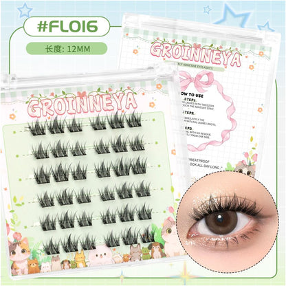GROINNEYA Non Glue False Eyelash Micro Thick Asian Non Glue Self Adhesive False Eyelash Women s Natural Style 2025 New Edition