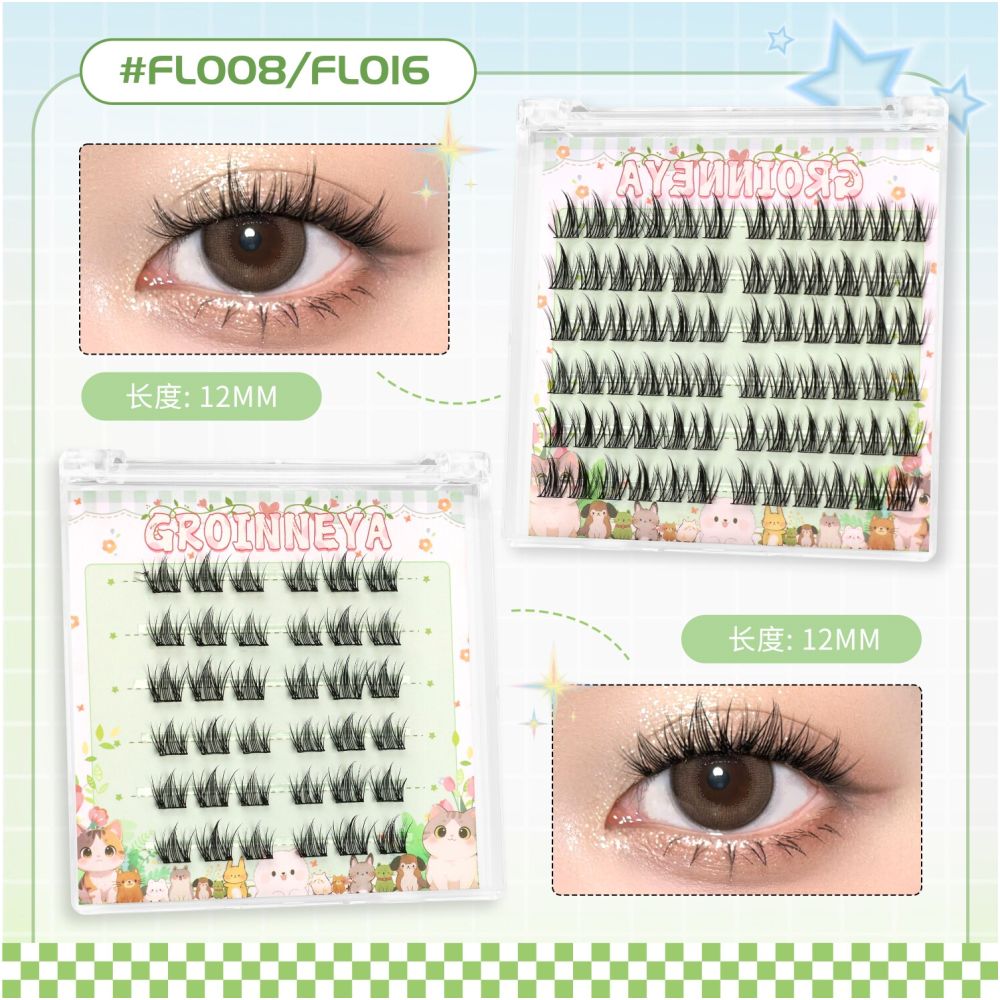 GROINNEYA Non Glue False Eyelash Micro Thick Asian Non Glue Self Adhesive False Eyelash Women s Natural Style 2025 New Edition