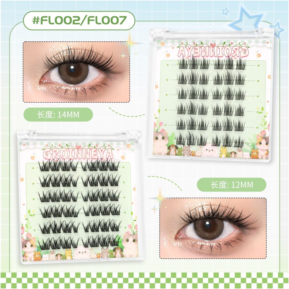 GROINNEYA Non Glue False Eyelash Micro Thick Asian Non Glue Self Adhesive False Eyelash Women s Natural Style 2025 New Edition
