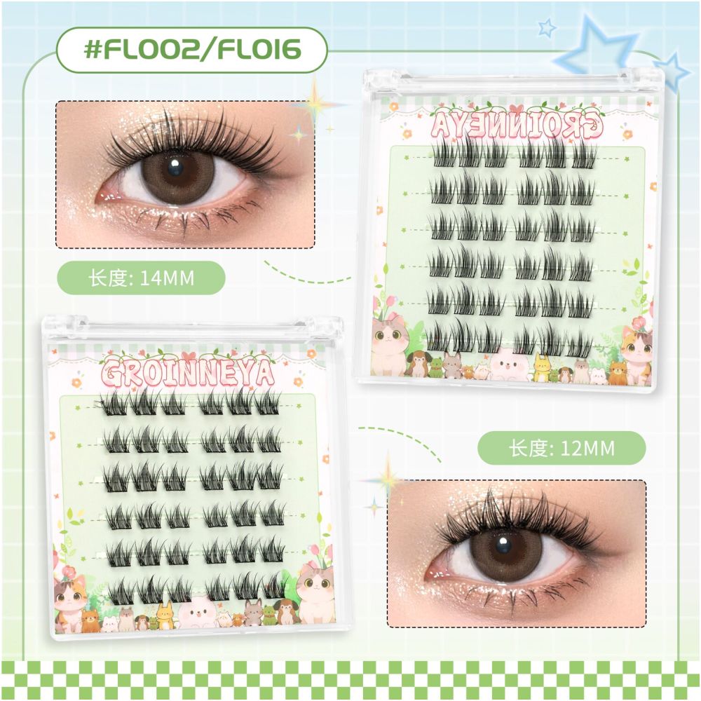 GROINNEYA Non Glue False Eyelash Micro Thick Asian Non Glue Self Adhesive False Eyelash Women s Natural Style 2025 New Edition