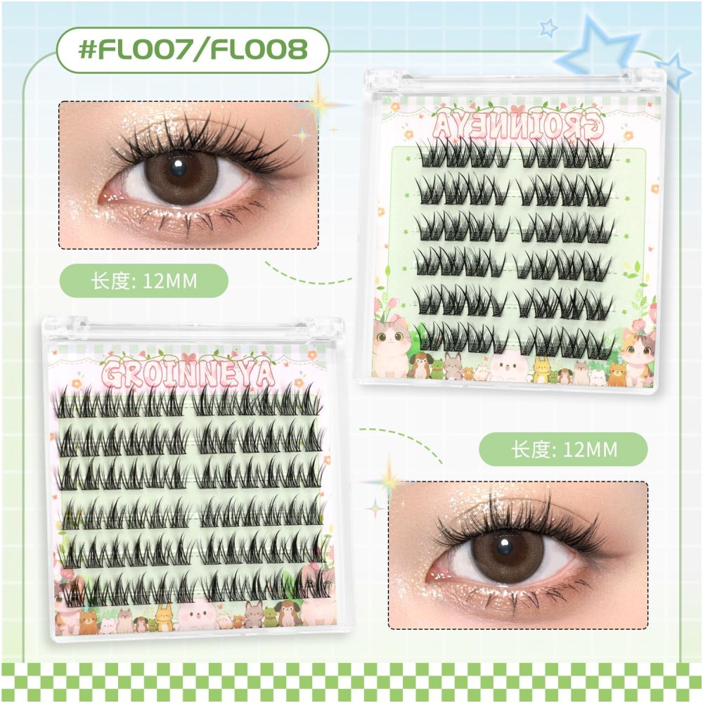 GROINNEYA Non Glue False Eyelash Micro Thick Asian Non Glue Self Adhesive False Eyelash Women s Natural Style 2025 New Edition