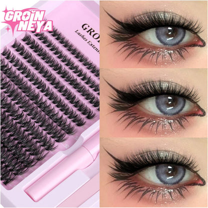 GROINNEYA Asian D curve exquisite fluffy feeling thick single cluster false eyelashes female natural transformation into mixed race girl in seconds image 4