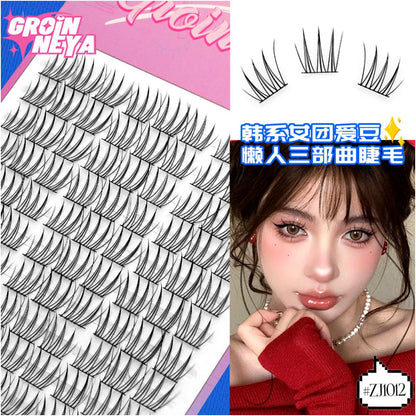 Naughty Elf False Eyelash 10 Rows Large Capacity Devil False Eyelash Simulation Single Cluster Thick Barbie Comic Eye