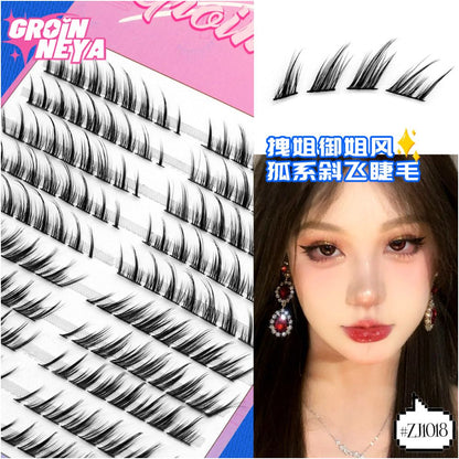 Naughty Elf False Eyelash 10 Rows Large Capacity Devil False Eyelash Simulation Single Cluster Thick Barbie Comic Eye