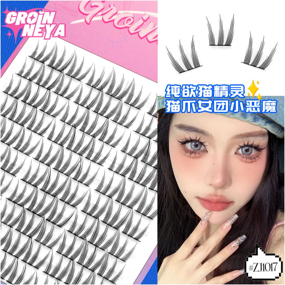 Naughty Elf False Eyelash 10 Rows Large Capacity Devil False Eyelash Simulation Single Cluster Thick Barbie Comic Eye
