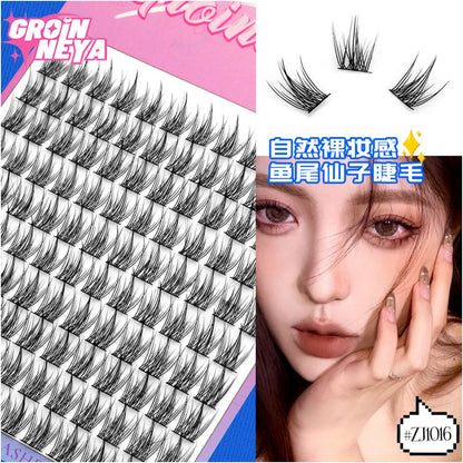 Naughty Elf False Eyelash 10 Rows Large Capacity Devil False Eyelash Simulation Single Cluster Thick Barbie Comic Eye