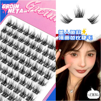 Naughty Elf False Eyelash 10 Rows Large Capacity Devil False Eyelash Simulation Single Cluster Thick Barbie Comic Eye