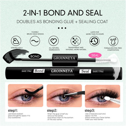GROINNEYA New Mixed Blood Style False Eyelash Set Thick Little Devil Single Cluster Eyelash Multiple Density Mixed Mixing image 5