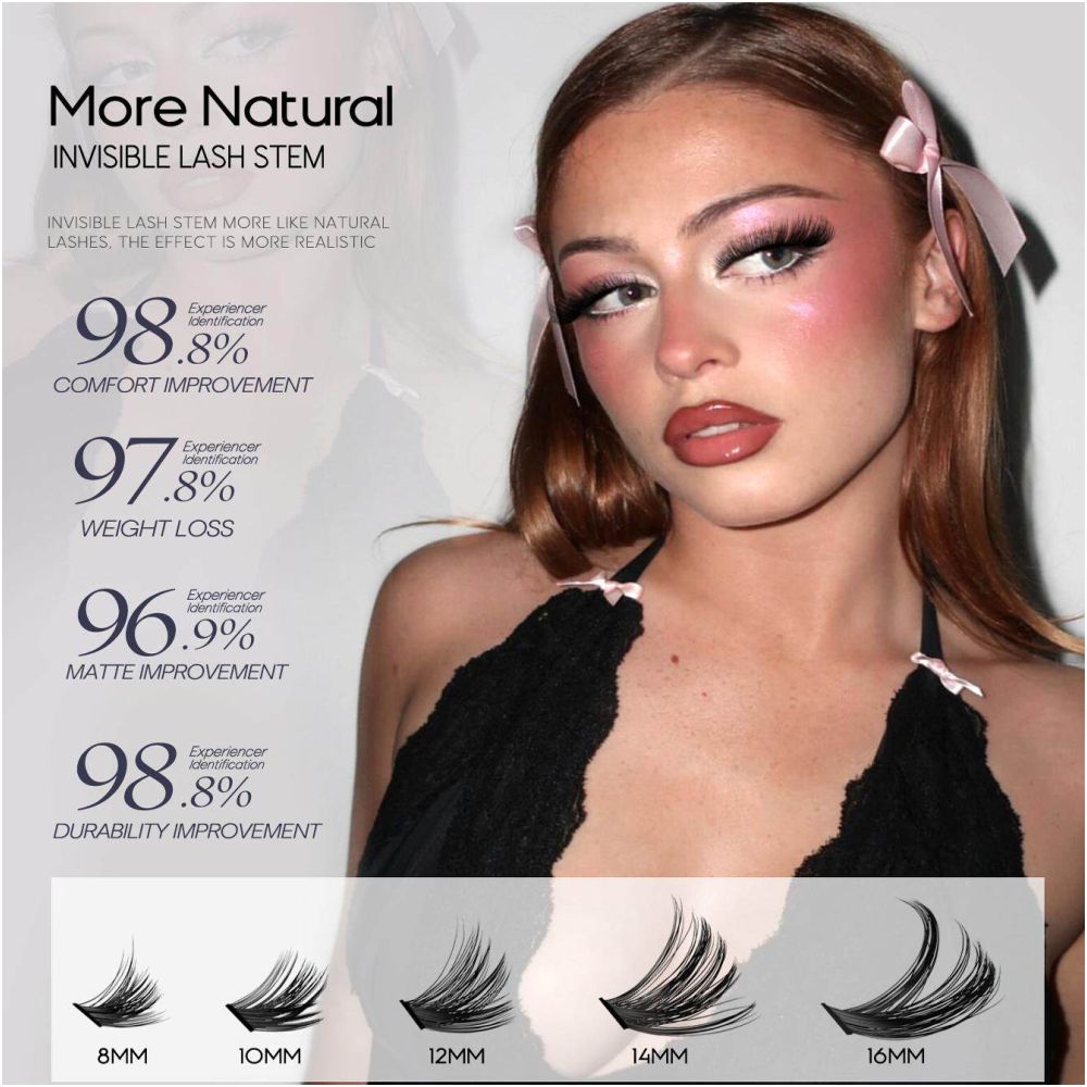 New Asian spicy girl with swollen eyes false eyelashes D curl single cluster thick and curly full of tension electric eyelashes image 3