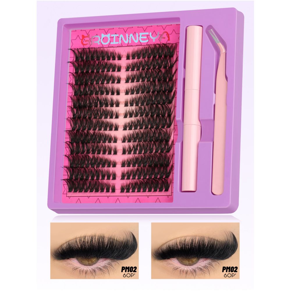 New Asian spicy girl with swollen eyes false eyelashes D curl single cluster thick and curly full of tension electric eyelashes