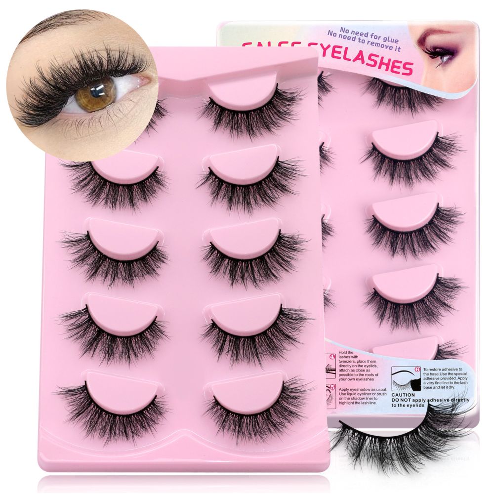 GROINNEYA Matte Makeup False Eyelashes Thick Asian Mixed Blood Light European One Piece Hard Meme Swelling Eye Bubbles image 2