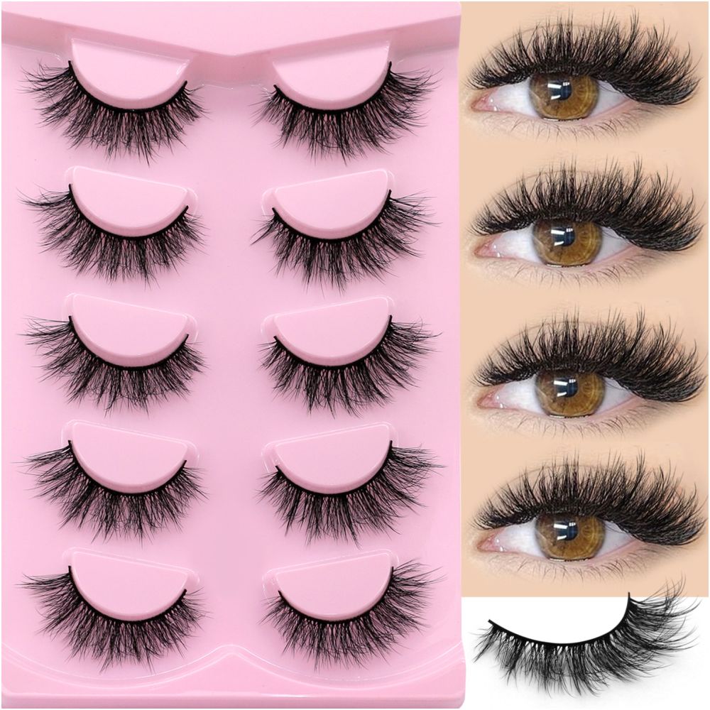 GROINNEYA Matte Makeup False Eyelashes Thick Asian Mixed Blood Light European One Piece Hard Meme Swelling Eye Bubbles image 3