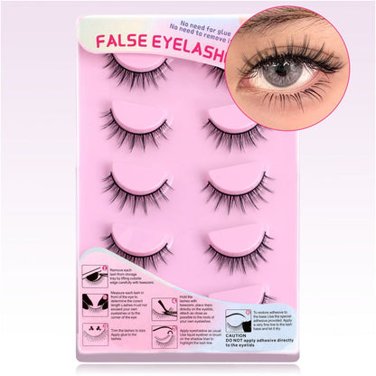 GROINNEYA Matte Makeup False Eyelashes Thick Asian Mixed Blood Light European One Piece Hard Meme Swelling Eye Bubbles image 4
