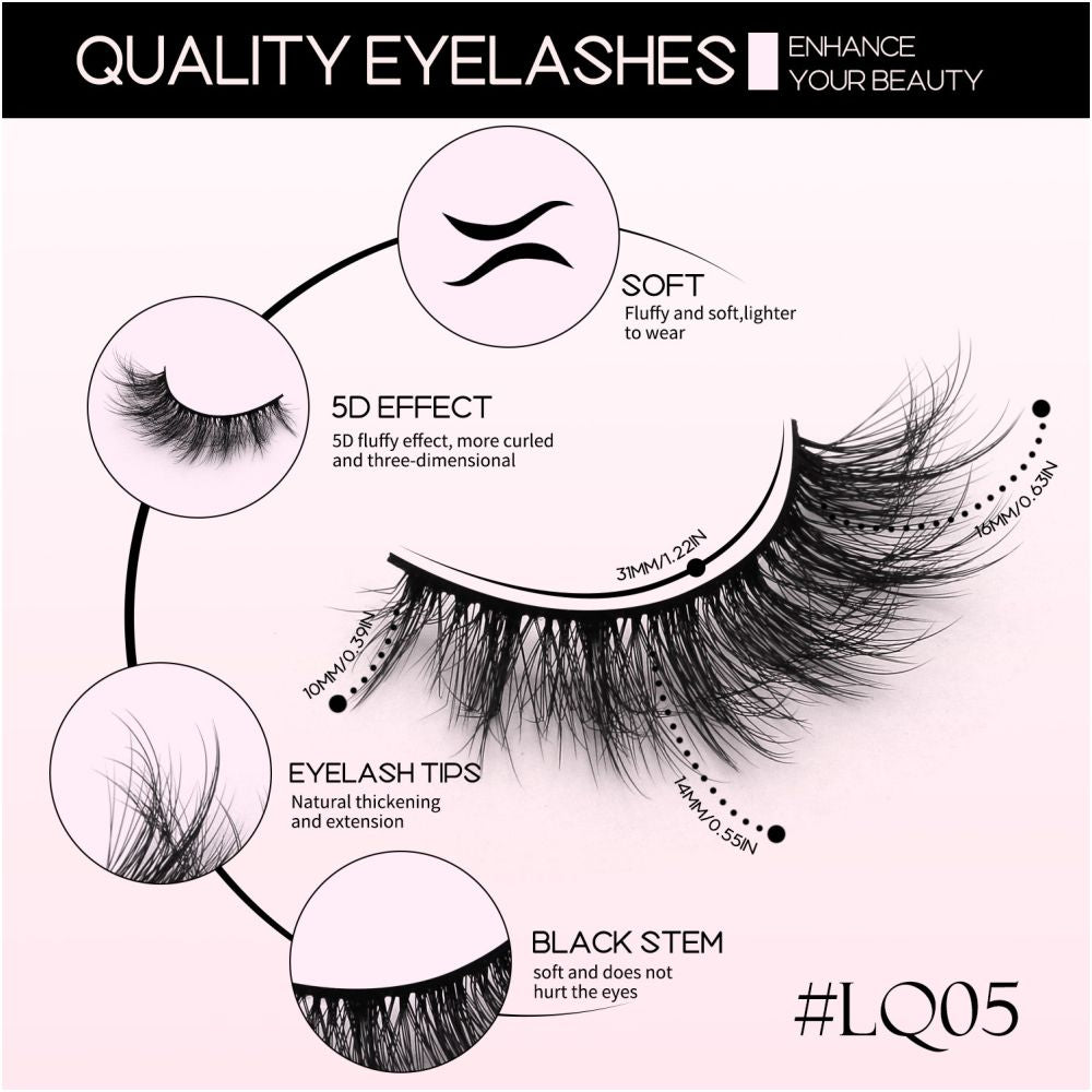 GROINNEYA Matte Makeup False Eyelashes Thick Asian Mixed Blood Light European One Piece Hard Meme Swelling Eye Bubbles image 5