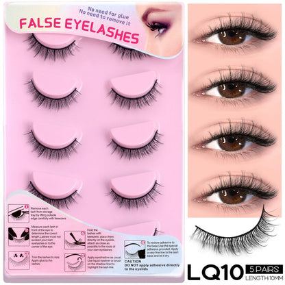 GROINNEYA Matte Makeup False Eyelashes Thick Asian Mixed Blood Light European One Piece Hard Meme Swelling Eye Bubbles