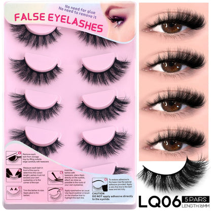 GROINNEYA Matte Makeup False Eyelashes Thick Asian Mixed Blood Light European One Piece Hard Meme Swelling Eye Bubbles