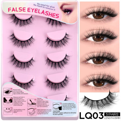 GROINNEYA Matte Makeup False Eyelashes Thick Asian Mixed Blood Light European One Piece Hard Meme Swelling Eye Bubbles