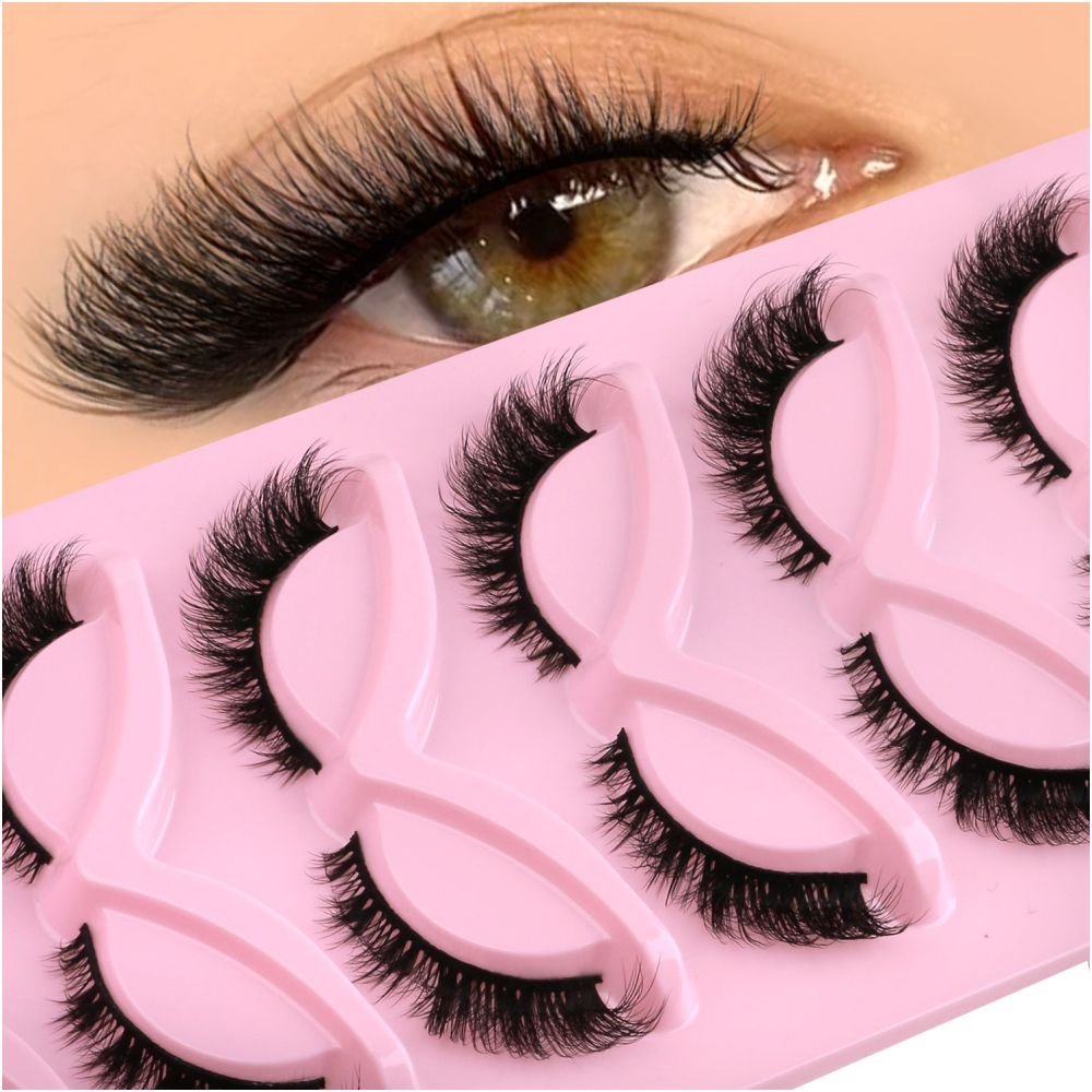 GROINNEYA Light European Asian style False Eyelash Thick Cat Eye One Piece Lifting Eye Corners Enlarge Eyes image 3