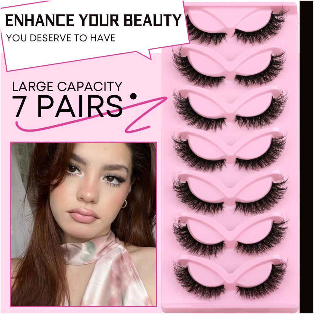 GROINNEYA Light European Asian style False Eyelash Thick Cat Eye One Piece Lifting Eye Corners Enlarge Eyes image 4
