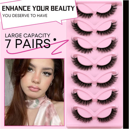 GROINNEYA Light European Asian style False Eyelash Thick Cat Eye One Piece Lifting Eye Corners Enlarge Eyes image 4