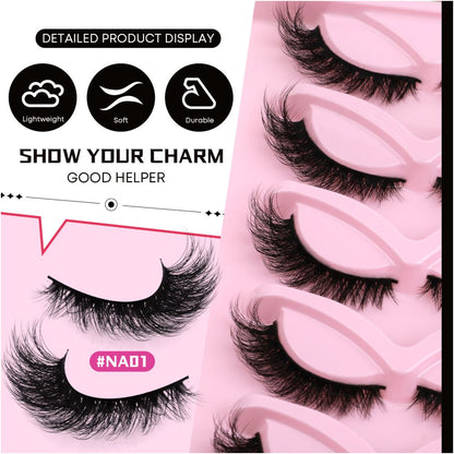 GROINNEYA Light European Asian style False Eyelash Thick Cat Eye One Piece Lifting Eye Corners Enlarge Eyes image 5