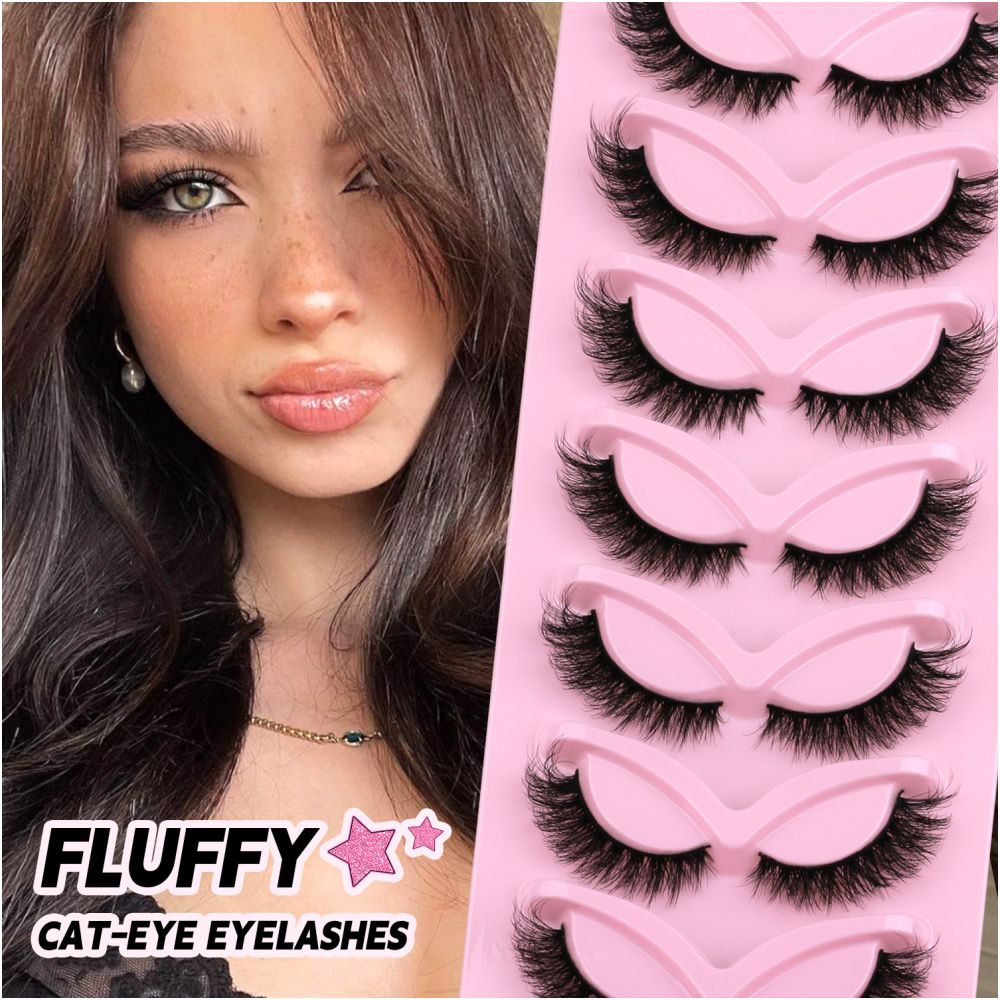 GROINNEYA Light European Asian style False Eyelash Thick Cat Eye One Piece Lifting Eye Corners Enlarge Eyes image 0