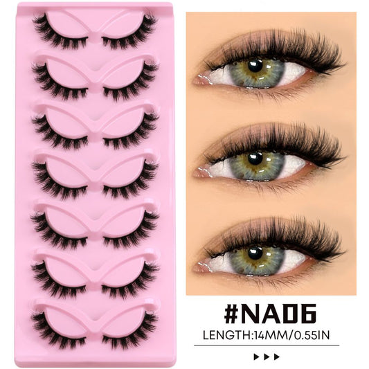 GROINNEYA Light European Asian style False Eyelash Thick Cat Eye One Piece Lifting Eye Corners Enlarge Eyes