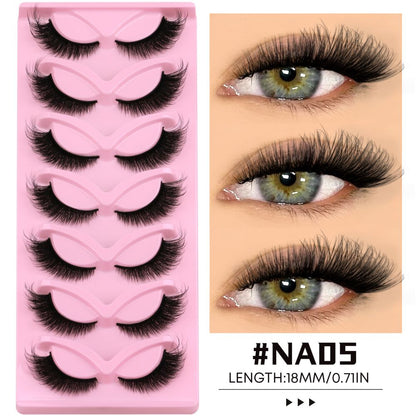 GROINNEYA Light European Asian style False Eyelash Thick Cat Eye One Piece Lifting Eye Corners Enlarge Eyes