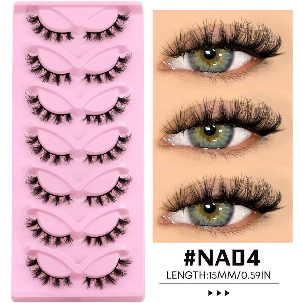 GROINNEYA Light European Asian style False Eyelash Thick Cat Eye One Piece Lifting Eye Corners Enlarge Eyes