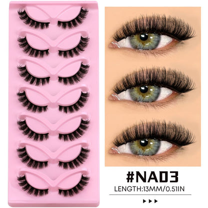 GROINNEYA Light European Asian style False Eyelash Thick Cat Eye One Piece Lifting Eye Corners Enlarge Eyes