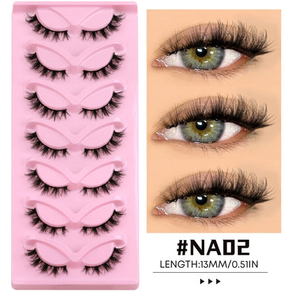 GROINNEYA Light European Asian style False Eyelash Thick Cat Eye One Piece Lifting Eye Corners Enlarge Eyes