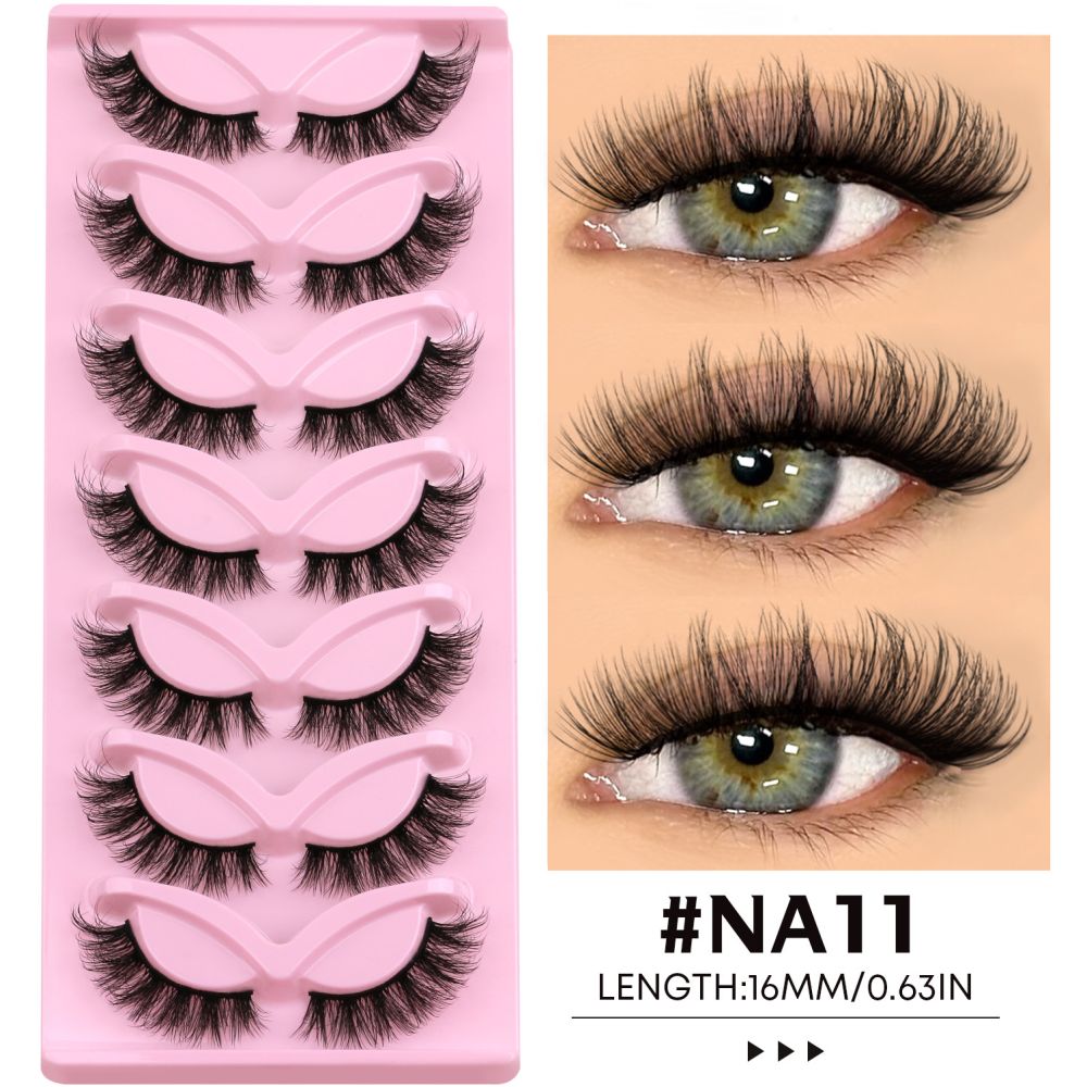 GROINNEYA Light European Asian style False Eyelash Thick Cat Eye One Piece Lifting Eye Corners Enlarge Eyes