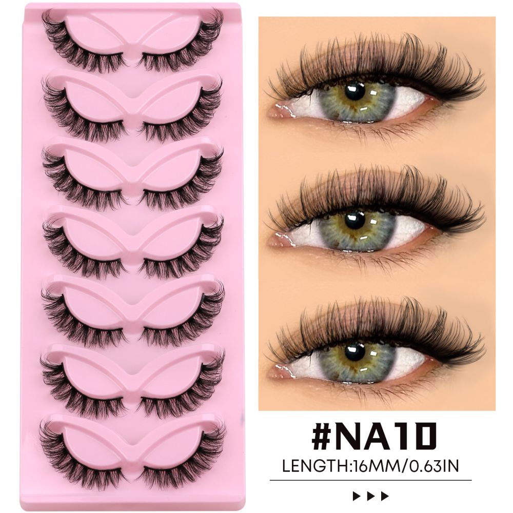 GROINNEYA Light European Asian style False Eyelash Thick Cat Eye One Piece Lifting Eye Corners Enlarge Eyes