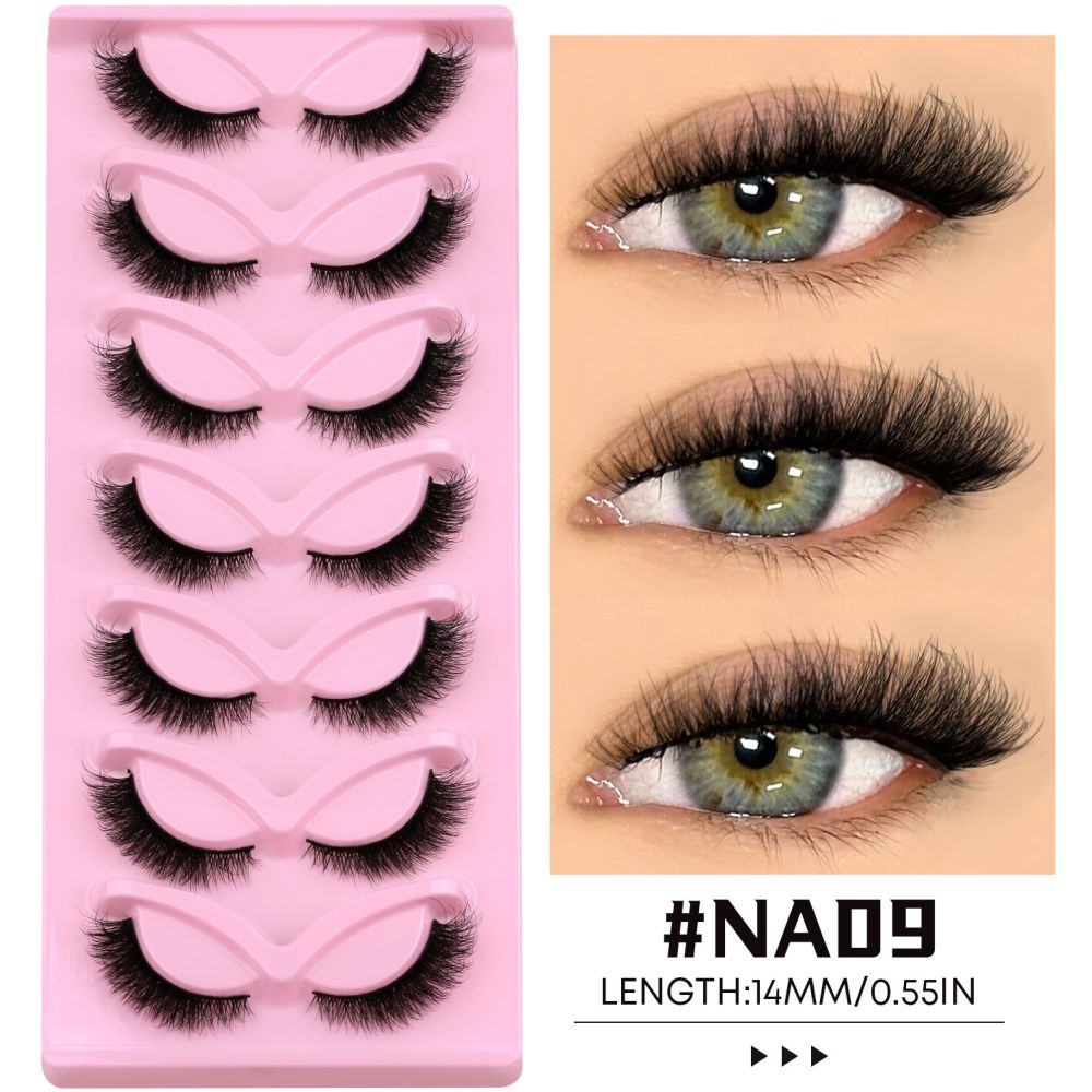 GROINNEYA Light European Asian style False Eyelash Thick Cat Eye One Piece Lifting Eye Corners Enlarge Eyes