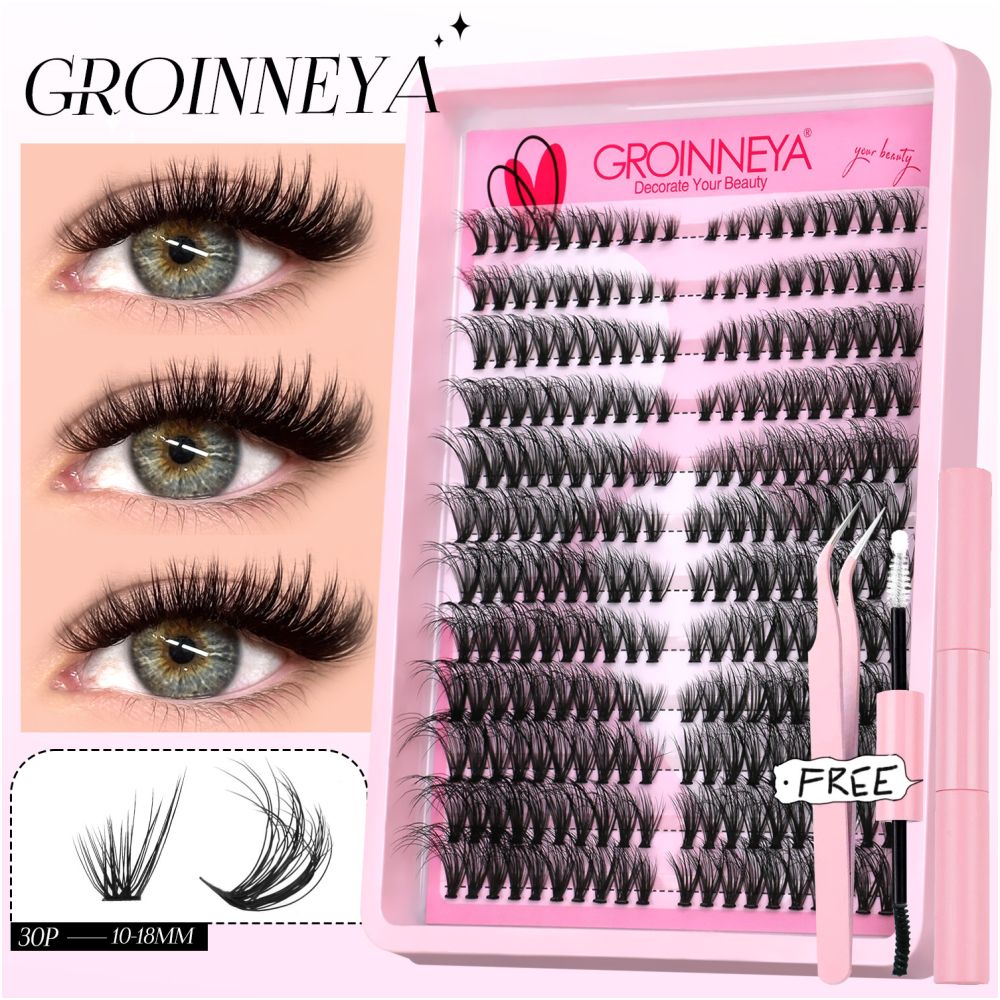 GROINNEYA European and American spicy girl mink fur texture D sense curl single cluster natural false eyelashes image 1
