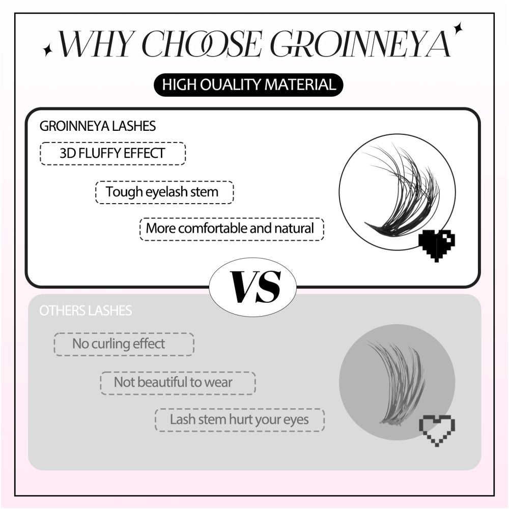 GROINNEYA European and American spicy girl mink fur texture D sense curl single cluster natural false eyelashes image 3