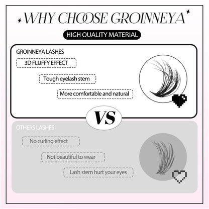 GROINNEYA European and American spicy girl mink fur texture D sense curl single cluster natural false eyelashes image 3