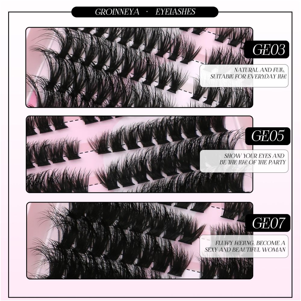 GROINNEYA European and American spicy girl mink fur texture D sense curl single cluster natural false eyelashes image 5