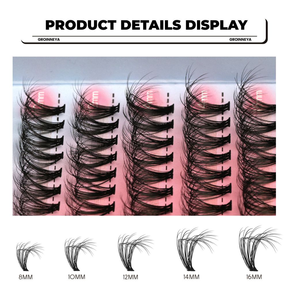 GROINNEYA American Sweetheart Premium Texture D Curling Degree European and American Sweetheart Single Cluster Thick Curling Eyelash image 3