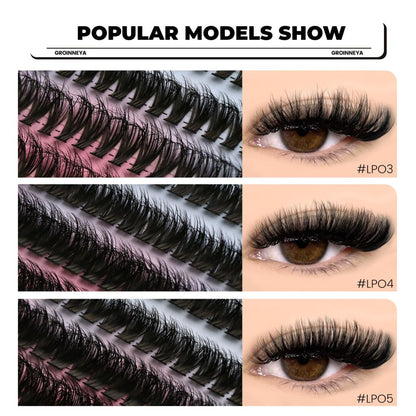 GROINNEYA American Sweetheart Premium Texture D Curling Degree European and American Sweetheart Single Cluster Thick Curling Eyelash image 5