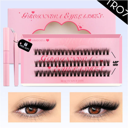 GROINNEYA American Sweetheart Premium Texture D Curling Degree European and American Sweetheart Single Cluster Thick Curling Eyelash