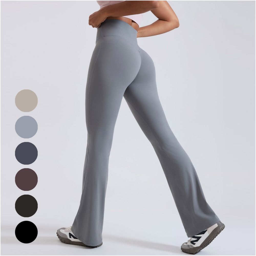 Lori No Size Naked Yoga Micro Flare Pants for Women High Waist and Waist Tight Exercise Hip Pants Fitness Flare Pants Wide Leg Pants image 1