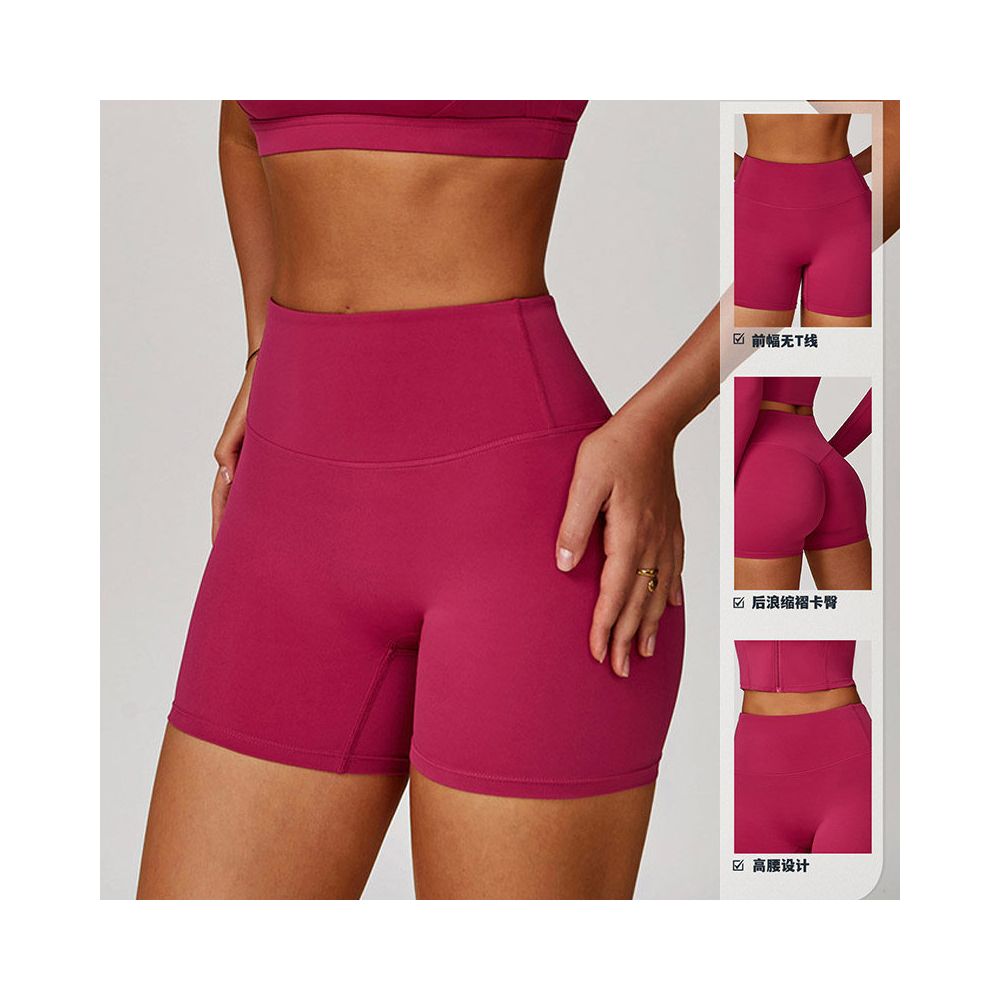 European and American cloud yoga shorts for women high waisted hip lifting breathable elastic tight fitting running beautiful buttocks fitness and exercise three part pants image 2