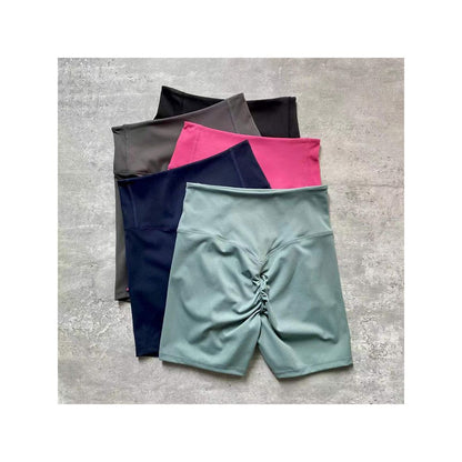 European and American cloud yoga shorts for women high waisted hip lifting breathable elastic tight fitting running beautiful buttocks fitness and exercise three part pants image 3