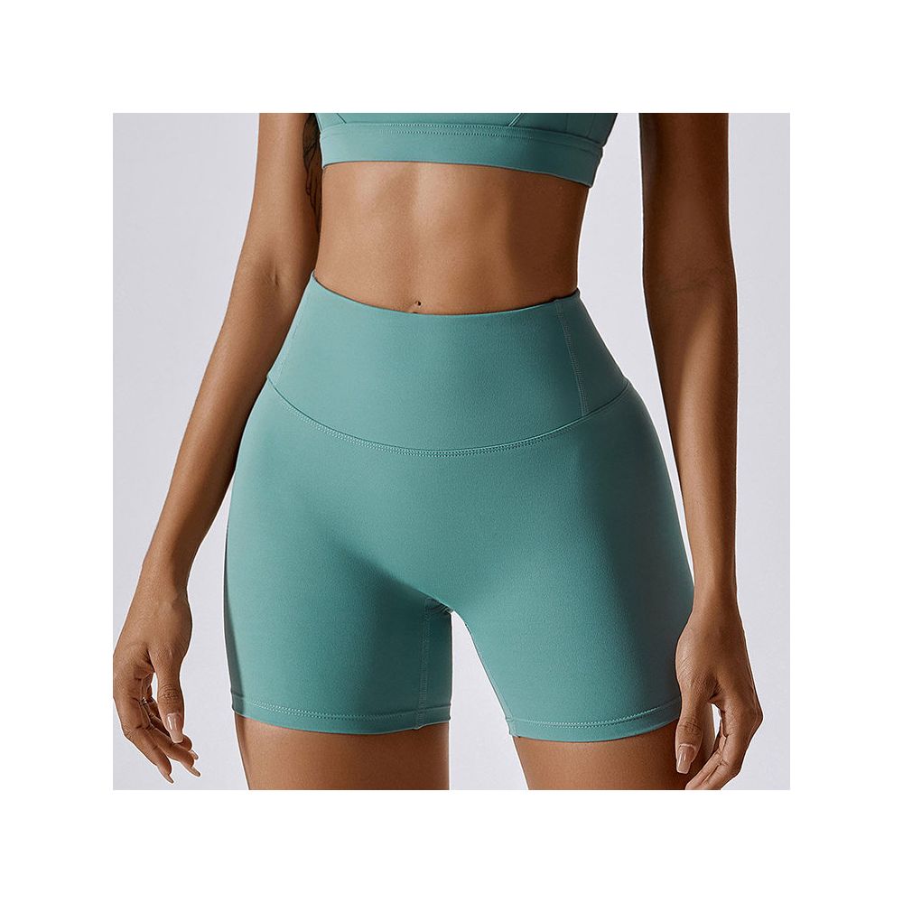 European and American cloud yoga shorts for women high waisted hip lifting breathable elastic tight fitting running beautiful buttocks fitness and exercise three part pants
