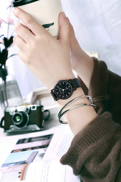 Popular Style Watch Female Student Korean Style Simple Fashionable Sports Casual Men's Atmospheric Retro College Style Couple's Watch
