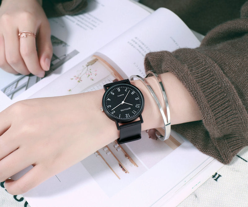 Popular Style Watch Female Student Korean Style Simple Fashionable Sports Casual Men's Atmospheric Retro College Style Couple's Watch
