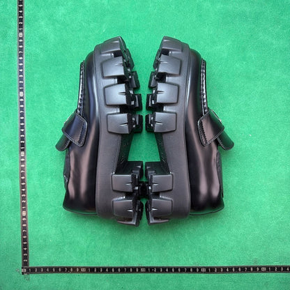Prada - Monolith Brushed Leather Loafers