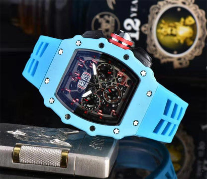 New WISH Hot Selling Fashion Hollow Out h Ghost Head White Silicone Band Quartz Watch High Quality Men's Watch