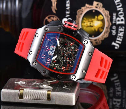New WISH Hot Selling Fashion Hollow Out h Ghost Head White Silicone Band Quartz Watch High Quality Men's Watch
